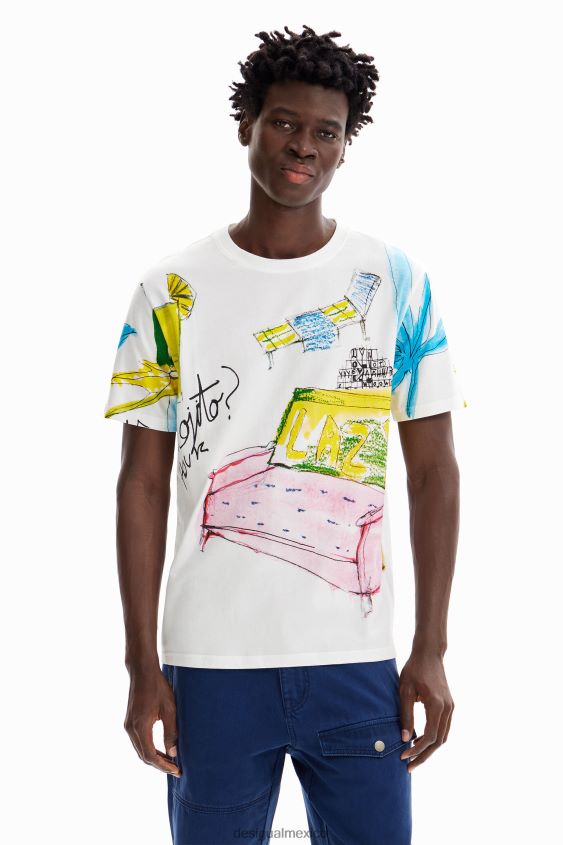 Desigual hombres camiseta de manga corta con ángel VZ26R01604 ropa Desigual hombres camiseta de manga corta con ángel VZ26R01604 ropa
