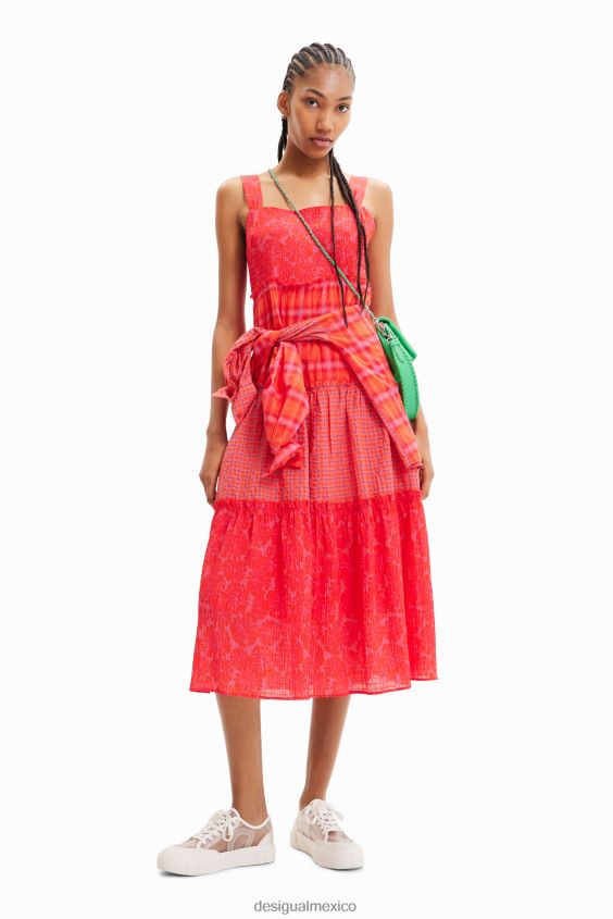 Desigual mujer vestido largo con tiras y patchwork VZ26R0563 ropa Desigual mujer vestido largo con tiras y patchwork VZ26R0563 ropa